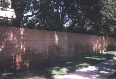 The wall around the Roxbury house